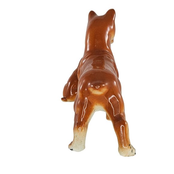 Vintage Enesco Imports Japan Boxer Dog Mom Puppy On Chain Figurine *Repaired* - Picture 4 of 11